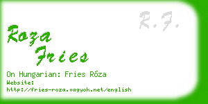 roza fries business card